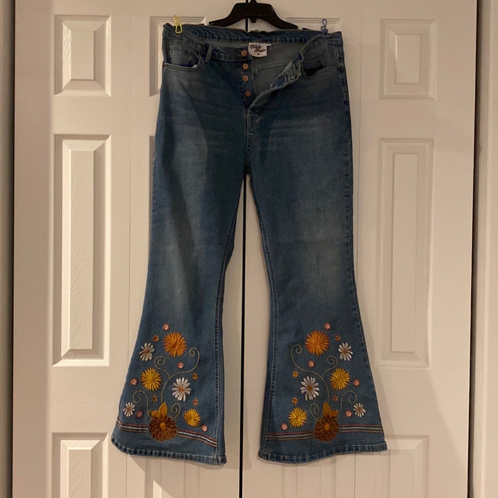 Bell bottom jeans from The Hippie Shake. Size 18